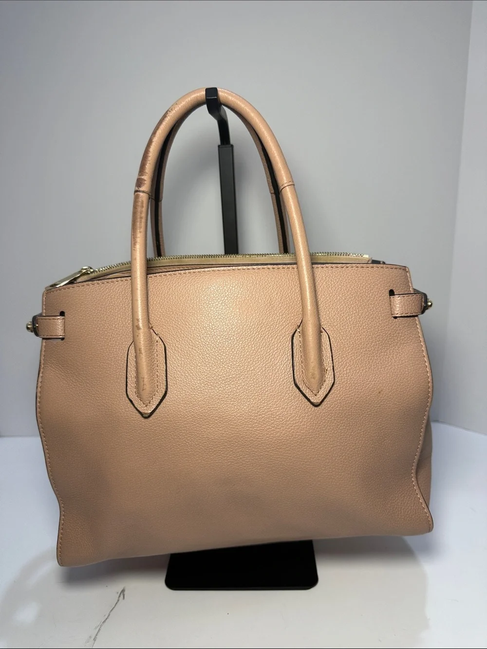 Furla Beige Leather Top-Handle Satchel - Picture 6 of 13